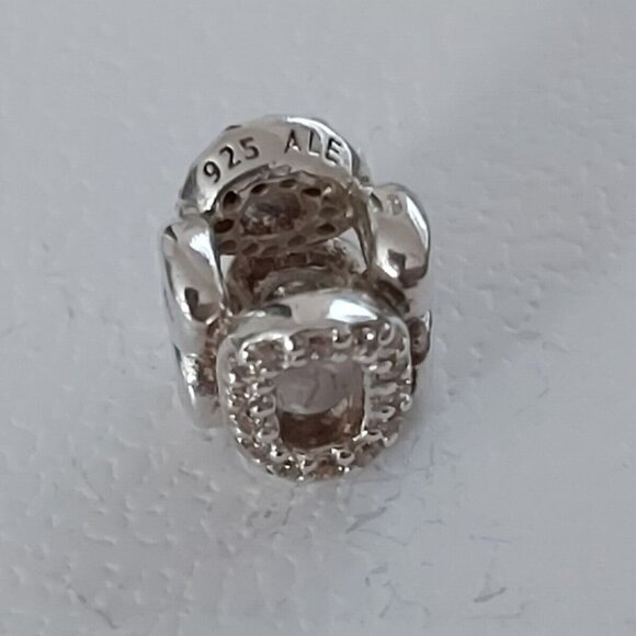 Auth PANDORA *RETIRED* SSilver Circle of Friends w/Clear & Brown CZ's 790445CZ - Picture 7 of 10